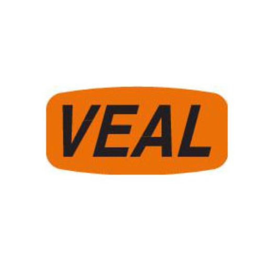 Bollin Red Small Oval Veal Label, 0.625 X 1.25 Inch -- 1000 Per Case