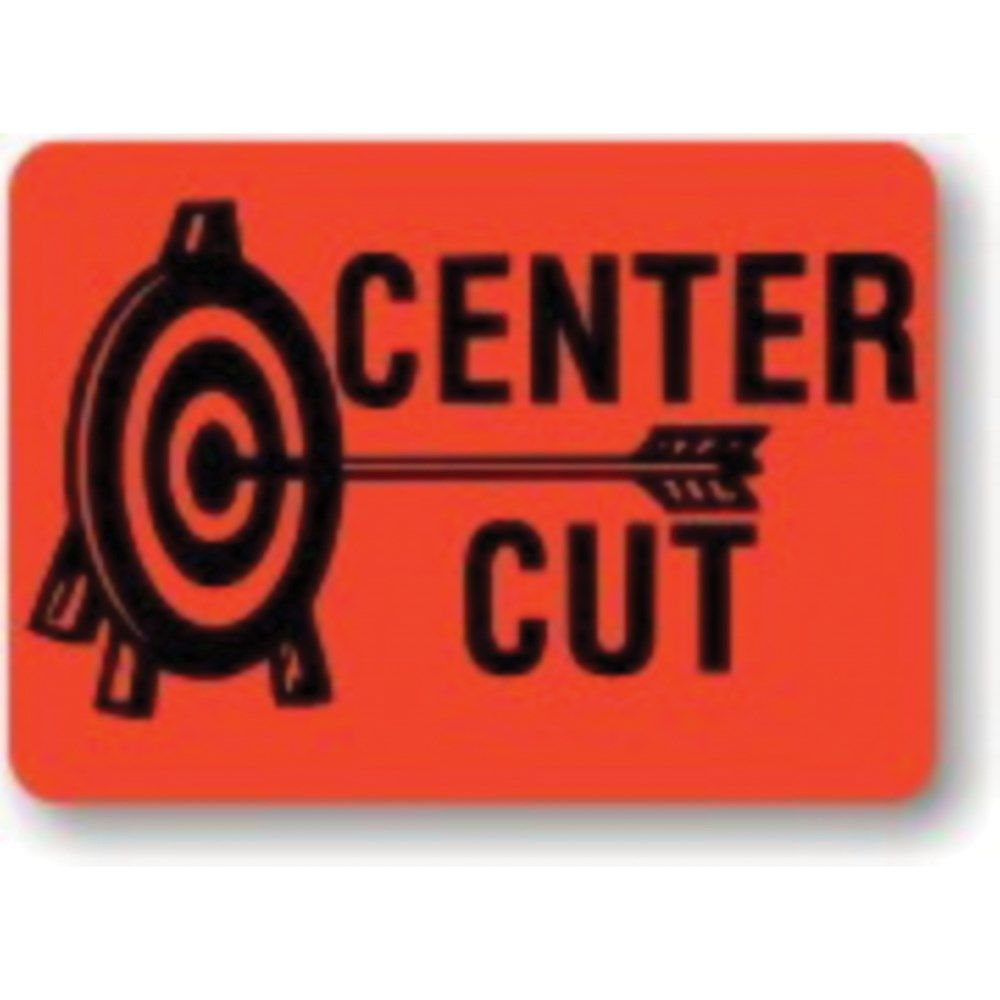 Bollin Red Fluorescent Center Cut Short Oval Label -- 1000 Per Case