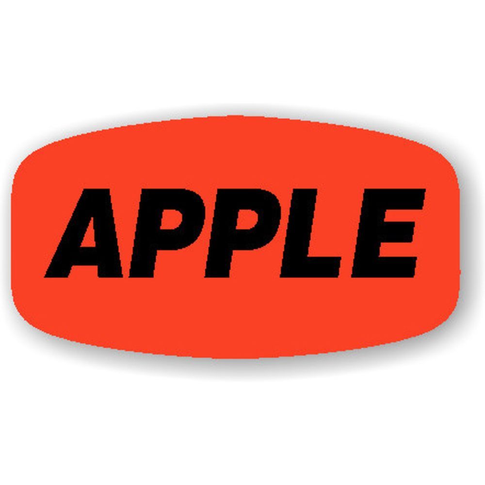 Bollin Small Short Oval Apple Label, 0.625 X 1.25 Inch -- 1000 Per Case