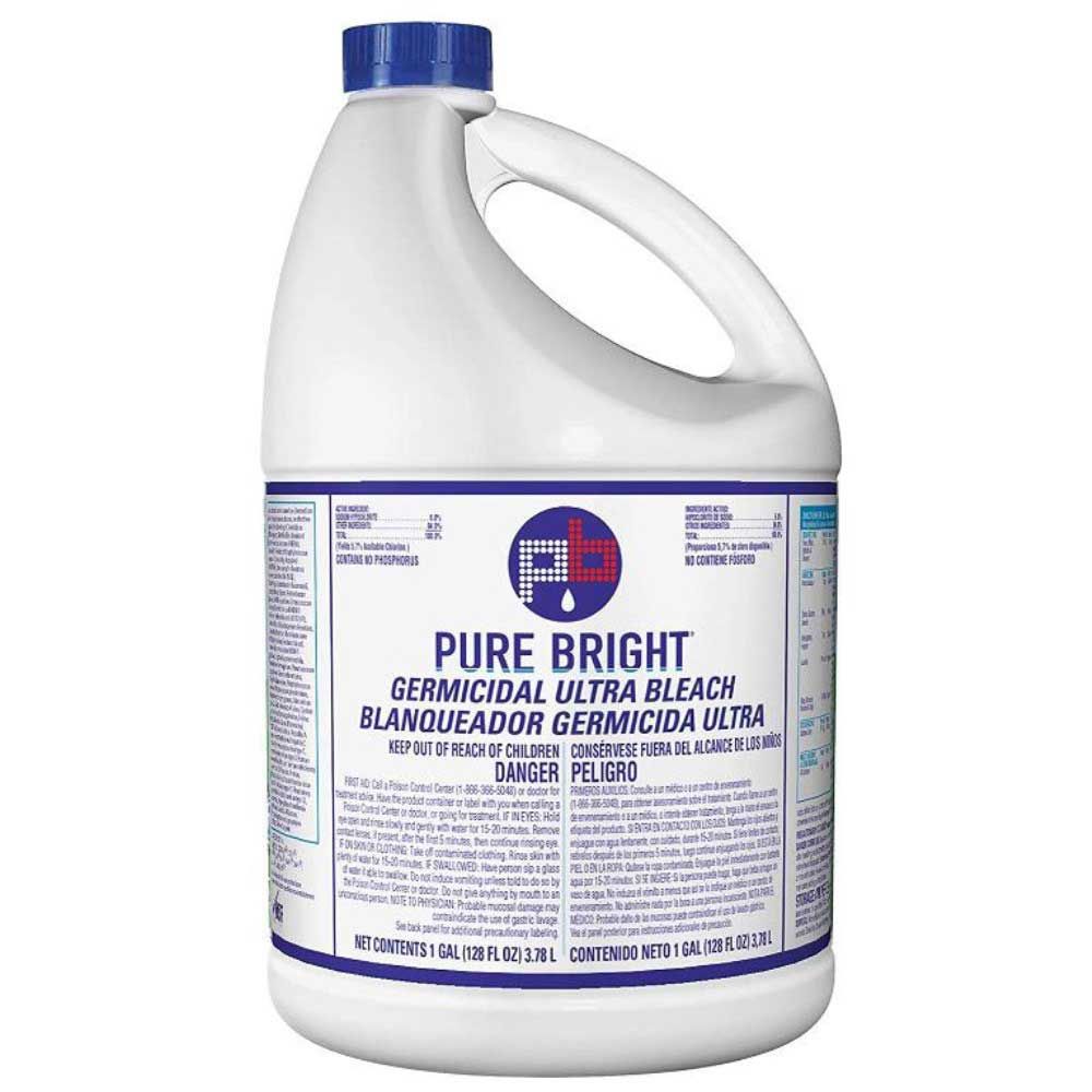 Kik Pure Bright Germicidal Ultra Bleach Liquid, 128 Ounce -- 28 Per Case