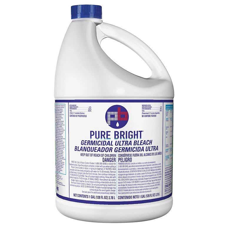 Kik Custom Pure Bright Bleach, 128 Ounce -- 6 Per Case