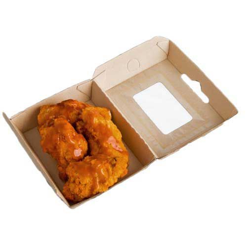Burrows Kraft Corrugated Cardboard Insulated Hinged Container With Window -- 300 Per Case