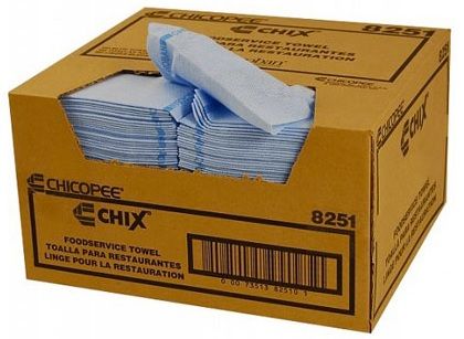 Chicopee Chix Blue With Blue Stripe Antimicrobial Treated Foodservice Towel, 13 X 24 Inch -- 150 Per Case