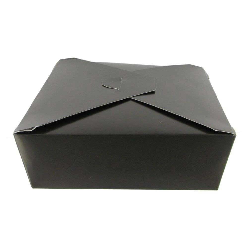 Westrock Bio-pak Black Rectangular Paper Food Container, 2.5 Inch Height -- 200 Per Case