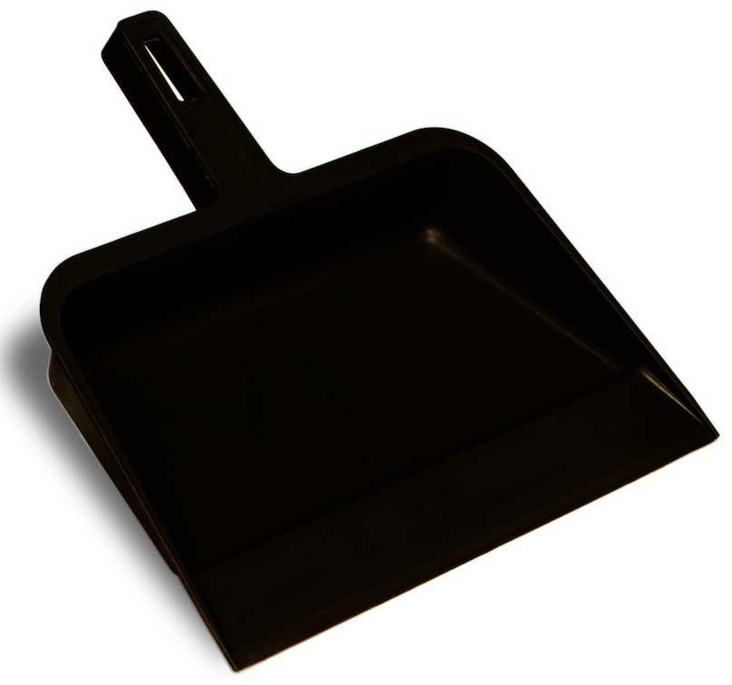 Continental Commercial Plastic Hand Held Black Dust Pan, 12 Inch