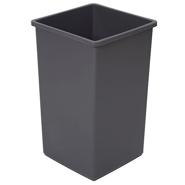 American Plastics Swingline Grey Heavy Duty Plastic Square Waste Basket, 25 Gallon Capacity -- 4 Per Case