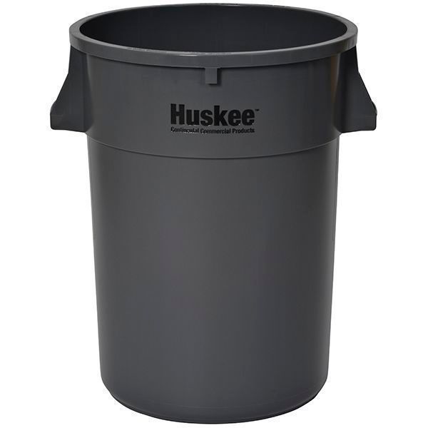 American Plastics Huskee Grey Round Receptacle, 44 Gallon Capacity -- 16 Per Case