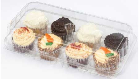 Lindar Corporation Polyethylene Terephthalate Large Clear Clamshell 8 Count Cupcake Container, 15.5 X 8.625 X 3.75 Inch -- 100 Per Case