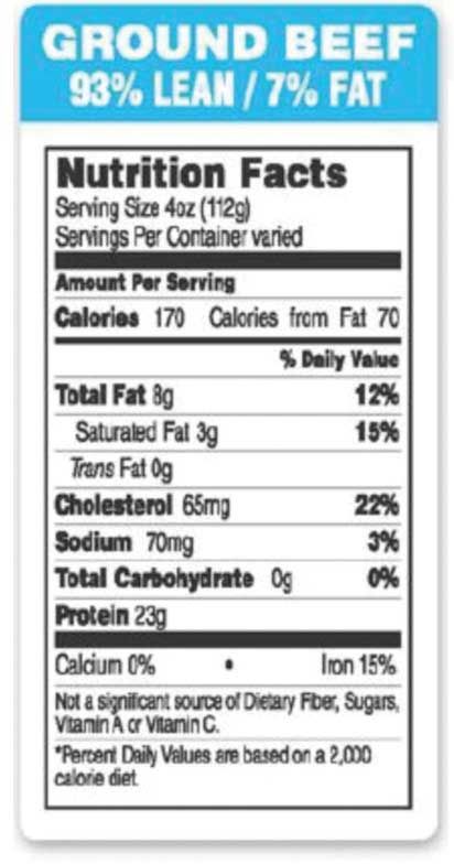 Epsen Hillmer Graphics 93% Lean Ocean Blue Ground Beef Label, 1.5 X 3 In -- 1000 Per Case