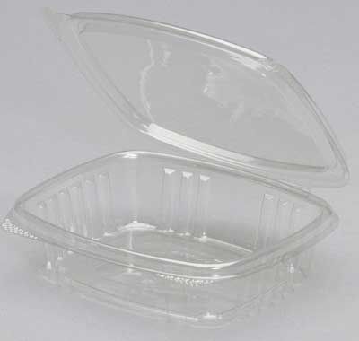 Secure Seal Clear Apet Plastic Rectangular Regular Hinged Lid Deli Container, 8 Ounce -- 200 Per Case