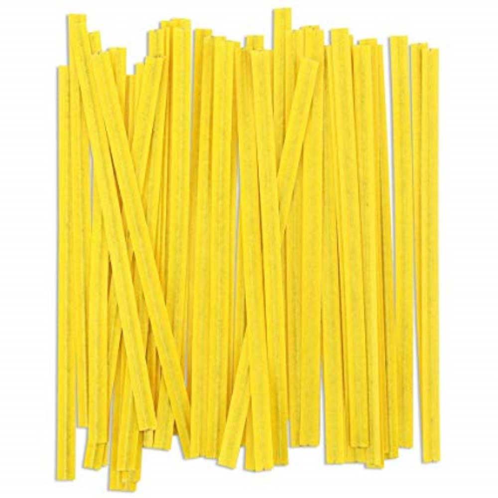 T & T Industries Yellow Twistem Paper, 3/16 X 4 Inch, 2000 Per Box