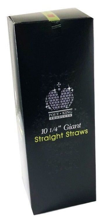 Poly-king Paper Wrapped Black Giant Straight Straw, 10.25 Inch -- 3000 Per Case