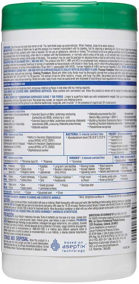 Clorox Healthcare Hydrogen Peroxide Cleaner Disinfectant Wipes -- 930 Per Case
