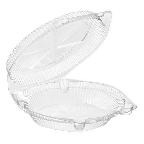 Inline Plastics Clear Polyethylene Terephthalate Round Hinged Pie Container, 9 Inch -- 200 Per Case
