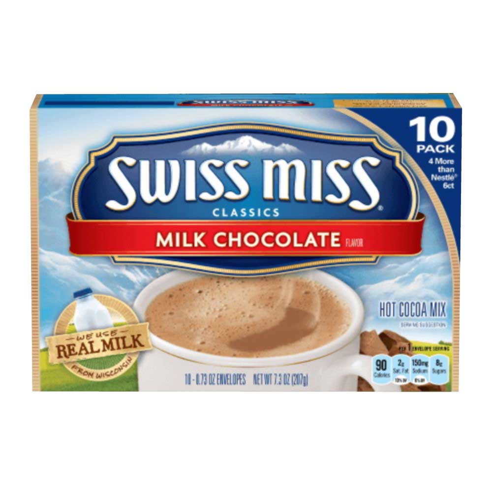 Swiss Miss Milk Chocolate Hot Cocoa Mix, 0.73 Ounce Packet, 50 Per Box