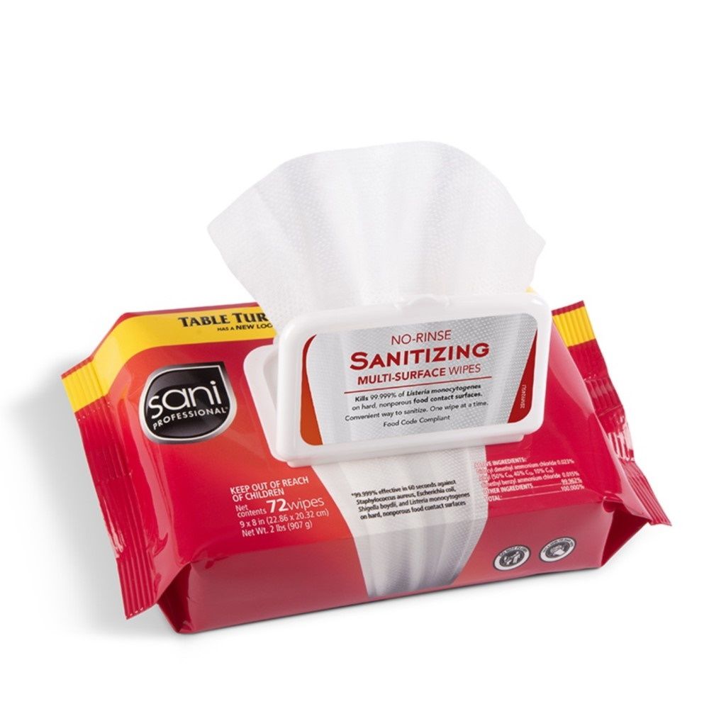 Sani Professional White Polyester No Rinse Sanitizing Wipes, 9 X 8 Inch -- 864 Per Case