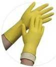 Ambitex Large Yellow Flock Lined Latex Gloves -- 144 Per Case