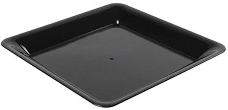 Fineline Platter Pleasers Plastic Black Square Serving Tray, 12 X 12 Inch -- 25 Per Case