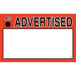 I.d. Images Fire Orange/black Advertised 7 X 11 Inch Sign Card, 100 Per Pack