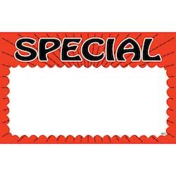I.d. Images Fire Orange/black Special 7 X 11 Inch Sign Card, 100 Per Pack
