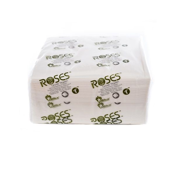 Roses White 3 Ply 1/4 Fold Paper Dispenser Napkin, 17 X 17 Inch -- 2000 Per Case