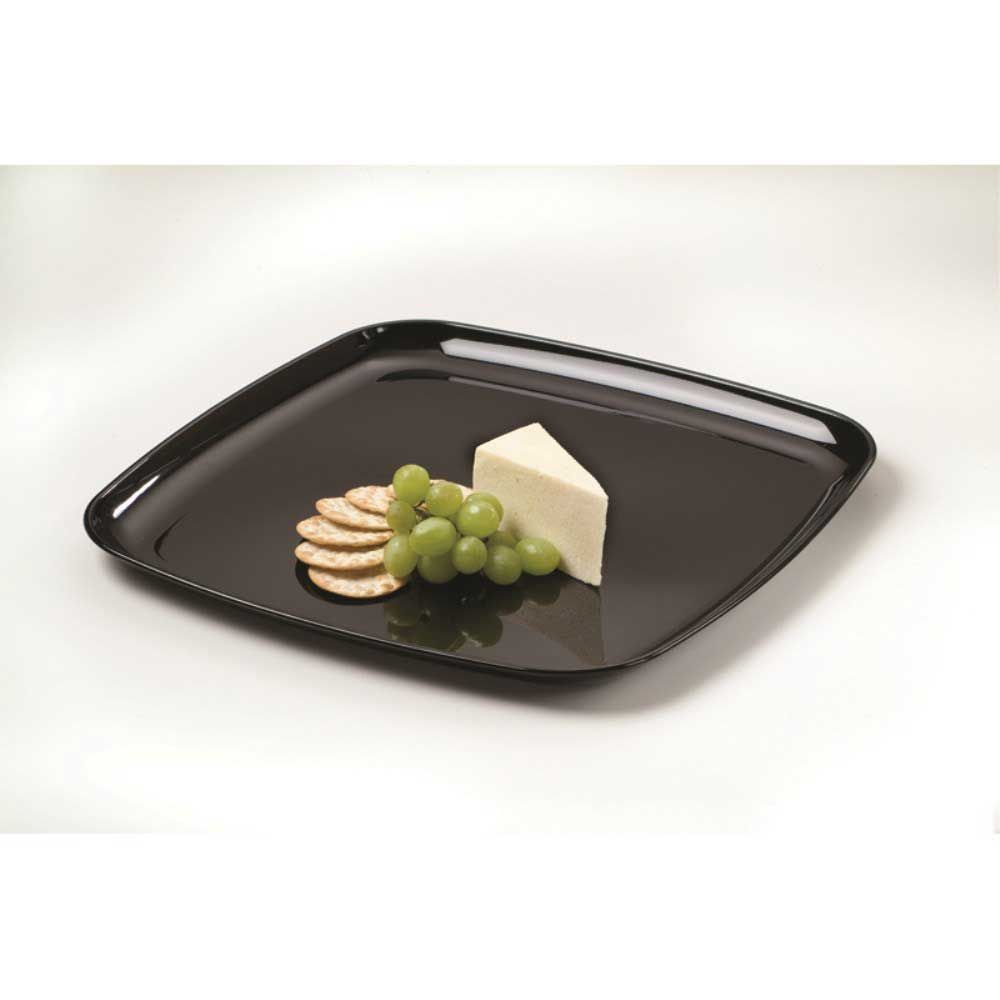 Sabert Black Polystyrene Square Platter, 14.1 X 14.1 Inch -- 25 Per Case