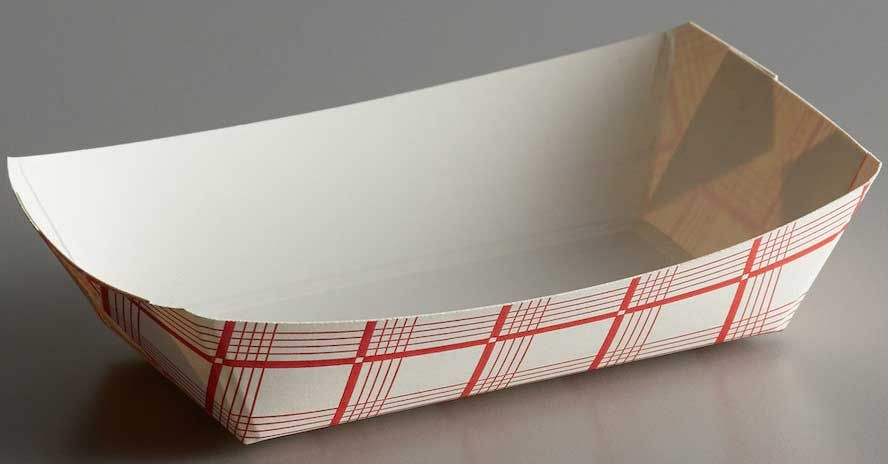 Specialty Quality Packaging Number 40 White/red Plaid Paper Food Tray -- 1000 Per Case