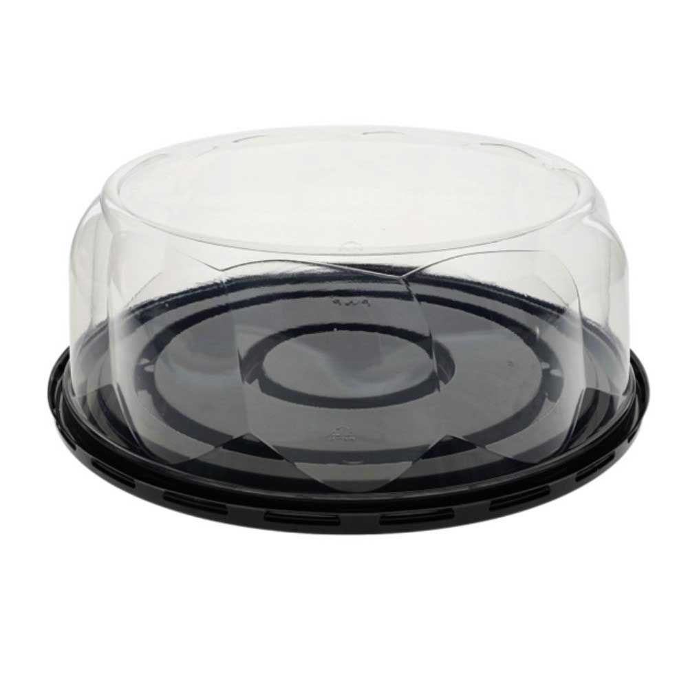 Packaging With Perfection Black Pet Cake Container With Clear Swirl Dome Lid -- 100 Per Case