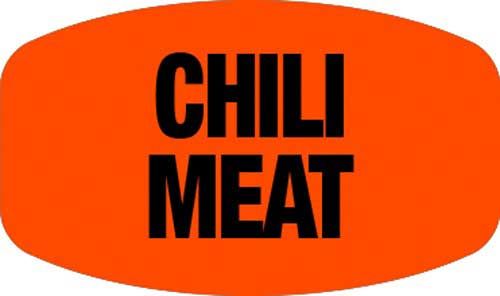 Adhesive Label Red With Black Print Chili Meat Label, 4 X 4 X 1 Inch, 1000 Count