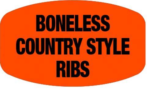 Adhesive Label Red With Black Print Boneless Country Style Ribs Label, 4 X 4 X 1 Inch, 1000 Count