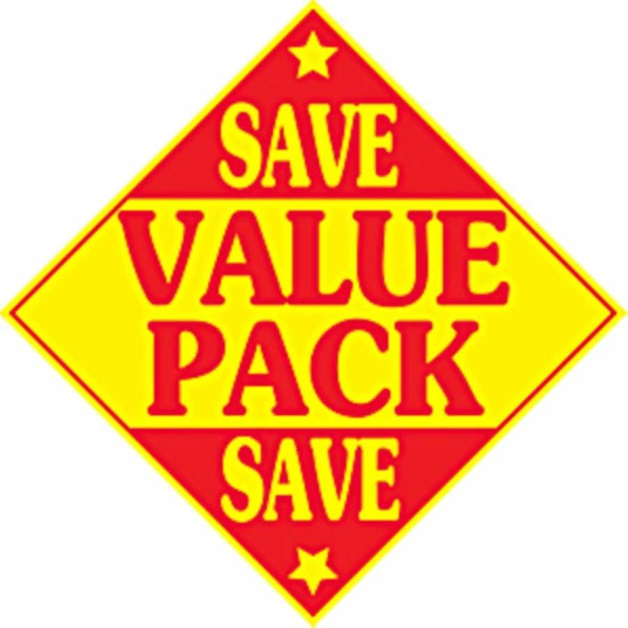 Adhesive Label Red/yellow Value Pack Save Labels, 3 X 3 Inch -- 500 Per Case