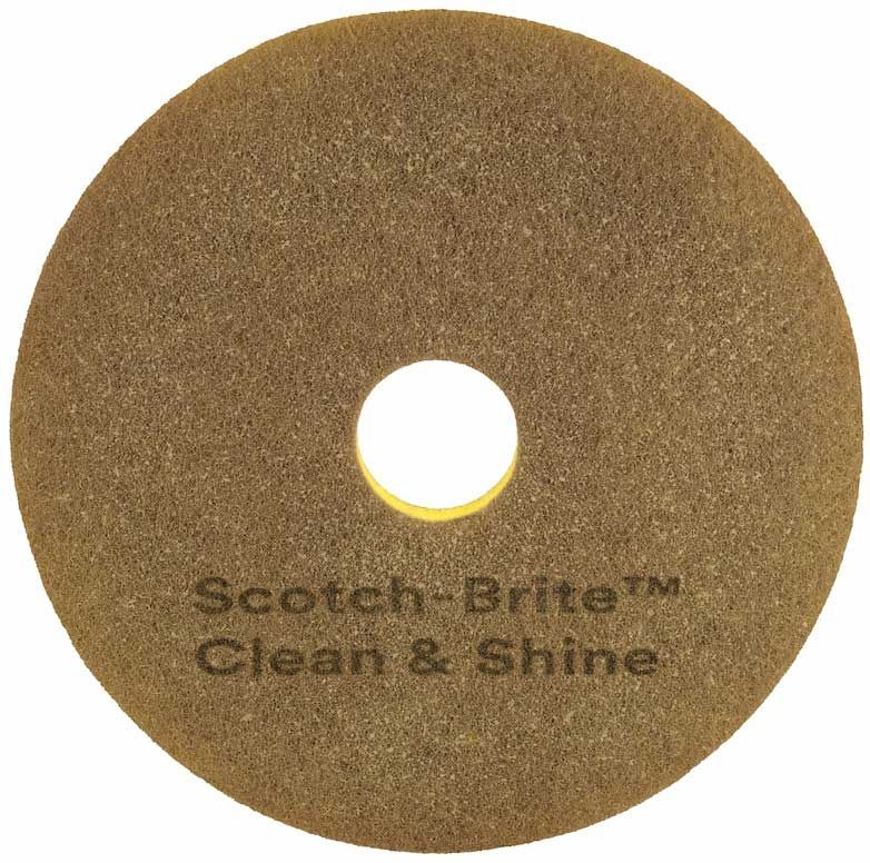 3m Scotch-brite Polyester Brown Clean And Shine Pad, 16 Inch -- 5 Per Case