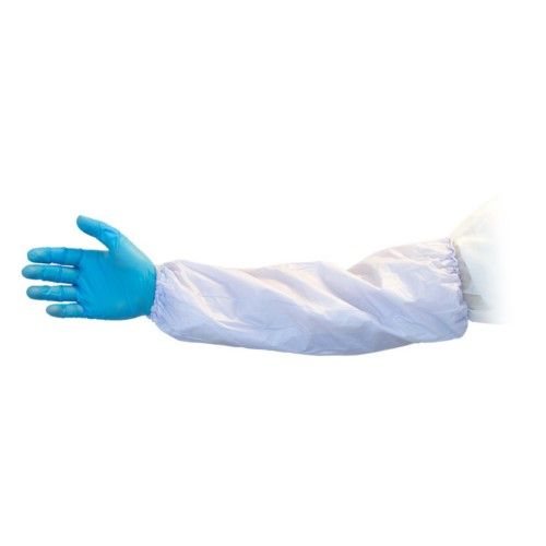 The Safety Zone White Polypropylene Sleeves With Elastic Band, 18 Inch -- 100 Pairs Per Case