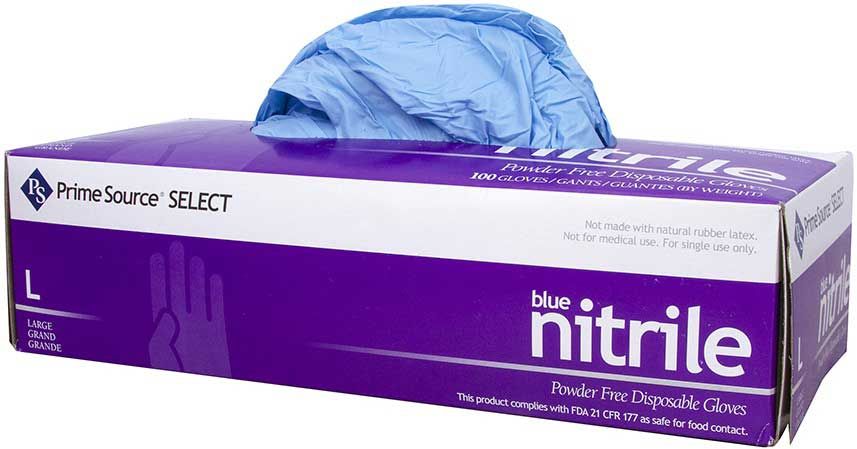 Prime Source Select Blue Powder Free Large Nitrile Gloves -- 1000 Per Case