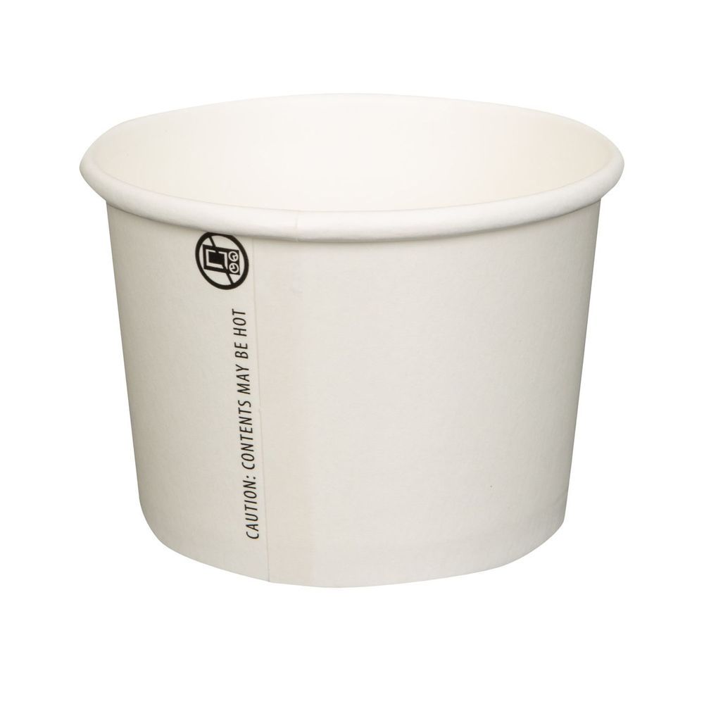 Prime Source White Cylindrical Hot Cold Paper Food Container, 12 Ounce Capacity -- 500 Per Case