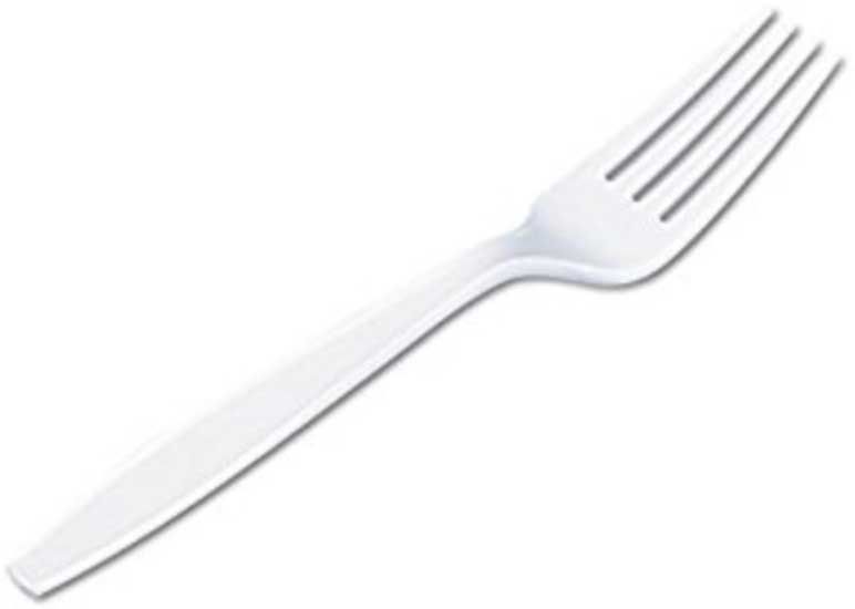 Bunzl Prime Source Polystyrene Extra Heavy Weight Disposable White Fork, Bulk Pack -- 1000 Per Case