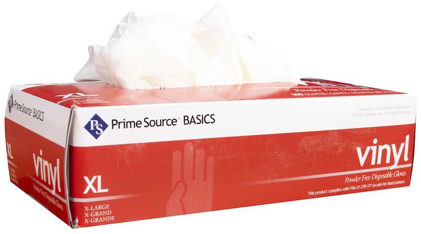 Prime Source Powder Free Extra Large Clear Basics Vinyl Gloves -- 1000 Per Case