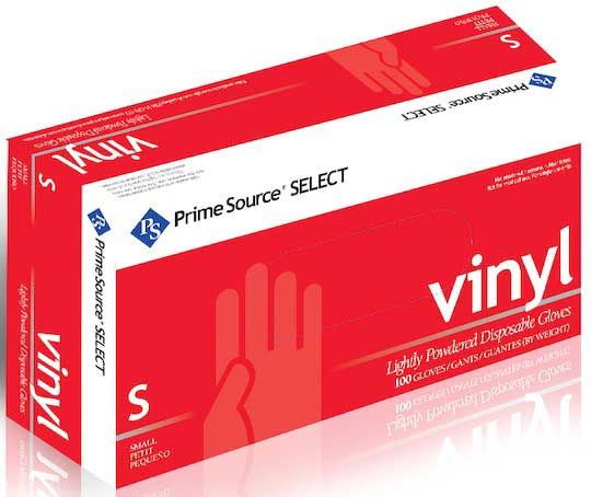 Prime Source 3 Mil Lightly Powdered Small Select Clear Vinyl Gloves -- 1000 Per Case