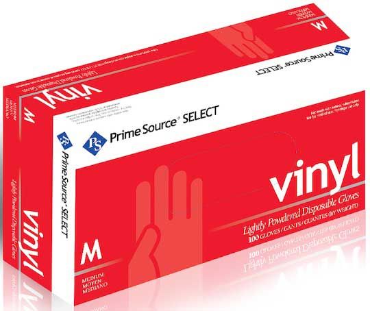 Prime Source 3 Mil Lightly Powdered Medium Clear Select Vinyl Gloves -- 1000 Per Case