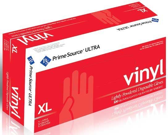 Prime Source 5 Mil Lightly Powdered Extra Large Blue Vinyl Disposable Gloves -- 1000 Per Case