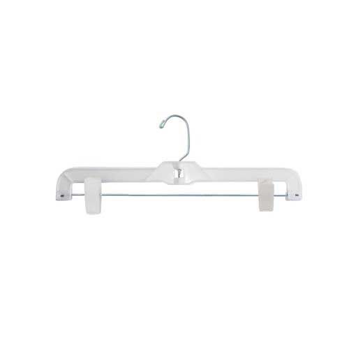 National Hanger White Plastic Skirt Hanger With Hook, 14 Inch Length -- 100 Per Case