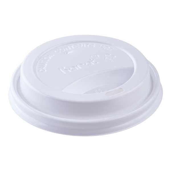 Karat White Polypropylene 90mm Sipper Dome Lid For 10, 24 Ounce Paper Hot Cup -- 1000 Per Case