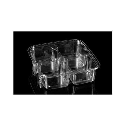 Panoramic Clear Polyethylene Terephthalate 4 Cell Insert Tray, 6.19 X 6.19 X 0.74 Inch -- 960 Per Case