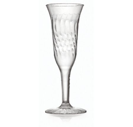 Fineline Settings Flairware Clear Plastic 1 Piece Champagne Flutes, 5 Ounce -- 96 Per Case