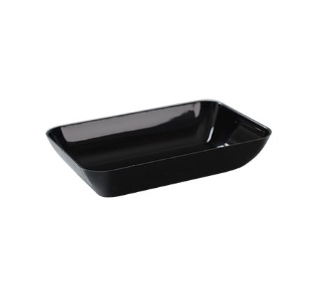 Fineline Settings Tiny Temptations Black Tiny Rectangular Tray, 3 Inch -- 200 Per Case