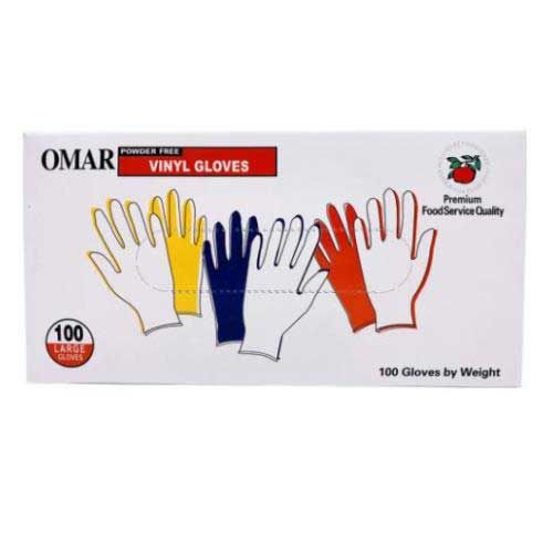 Omar Supplies Clear Powder Free Small Vinyl Gloves -- 1000 Per Case