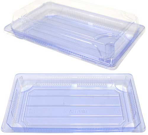 Ming Hong International Tetsujin Plastic Light Blue Sushi Tray And Lid, 215 X 140 X 45 Mm -- 500 Per Case