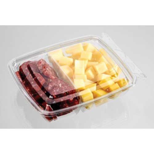 Lacerta Clear Polyethylene Terephthalate 2 Compartment Tamper Evident Container -- 260 Per Case