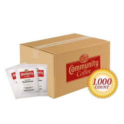 Community Coffee Pure Cane Sugar, Single Serve -- 2000 Per Case