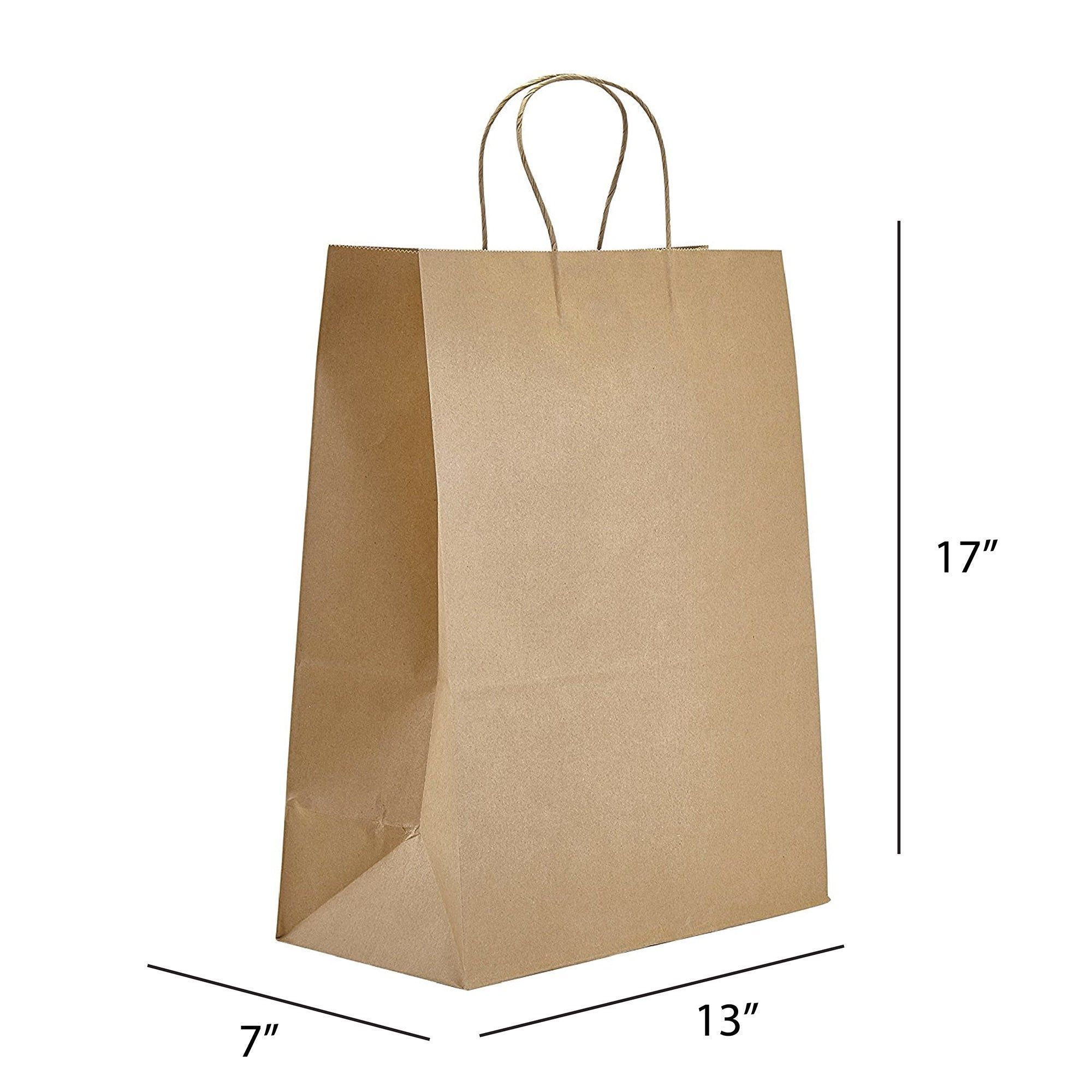 Prime Time Packaging Kraft Paper Bag, 13 X 7 X 17 Inch -- 250 Per Case